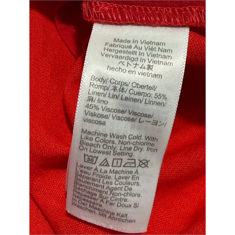 J Crew Linen Blend Shift Dress Red in Size 4 Style CA406 - Picture 6 of 7